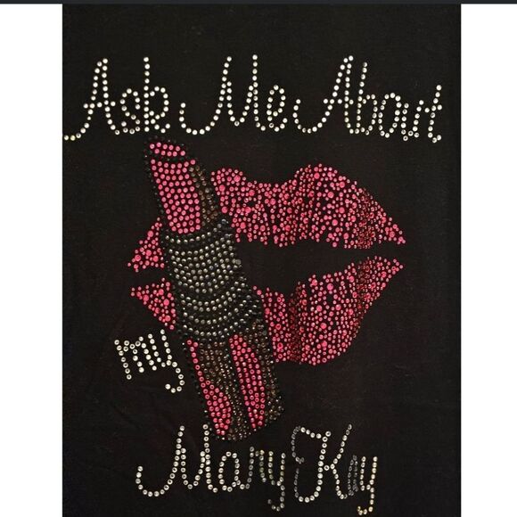 Women's Mary Kay Cosmetics Custom Tee/Rhinestones/Size L/GUC - Picture 2 of 5